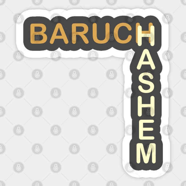 Baruch HaShem – L-Layout Typography Sticker by Thank HaShem